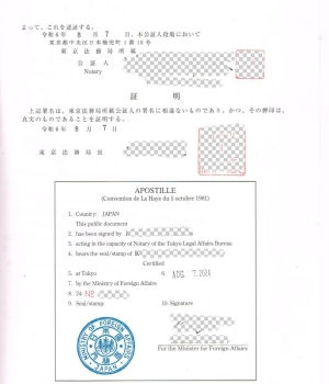 Japanese Notarization/Japanese Apostille